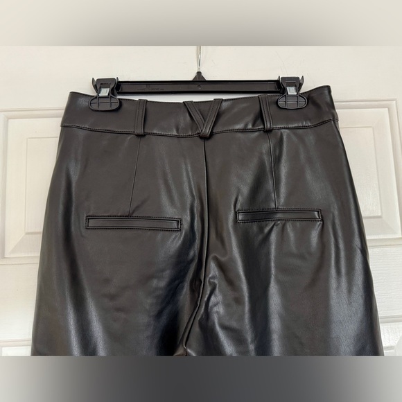 Veronica Beard Rennert Black Faux Leather Wide Leg Pants Sz 4 - Picture 8 of 13